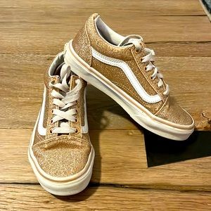 Rose gold glitter vans